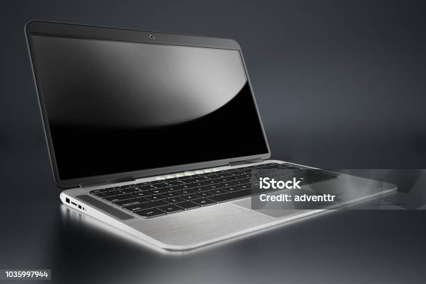 Generic Looking Computer Generic Laptop Computer With Gloss Screen Isolated On White Stock Photo ...