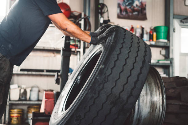 istock Truck tire 1036003218