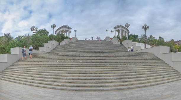 Chernomorsk sity near Odessa, Ukraine Chernomorsk, Ukraine - 09.09.2018. Panorama view of the city of Chernomorsk, formerly Illichevsk, the city in the Odessakaya oblast. odessa beach stock pictures, royalty-free photos & images