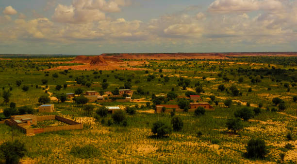 istock Panoramic landscape view to sahel and oasis, Dogondoutchi, Niger 1036006258