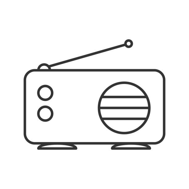 Radio icon Radio linear vector icon. Thin line radio icons stock illustrations