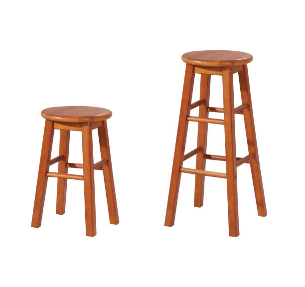 Stool chairs Stool chairs in different height isolated on white background with clipping path. round wooden chair stock pictures, royalty-free photos & images