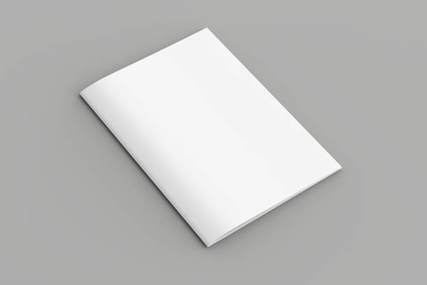 istock Softcover magazine or brochure mock up isolated on soft gray background. 3d illustration 1036027652