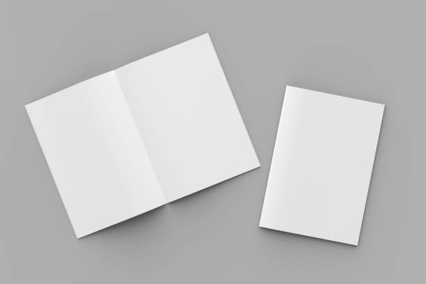 istock Softcover magazine or brochure mock up isolated on soft gray background. 3d illustration 1036030506