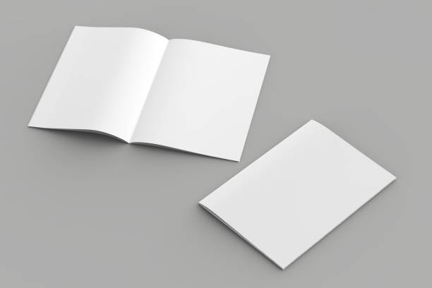 istock Softcover magazine or brochure mock up isolated on soft gray background. 3d illustration 1036030806