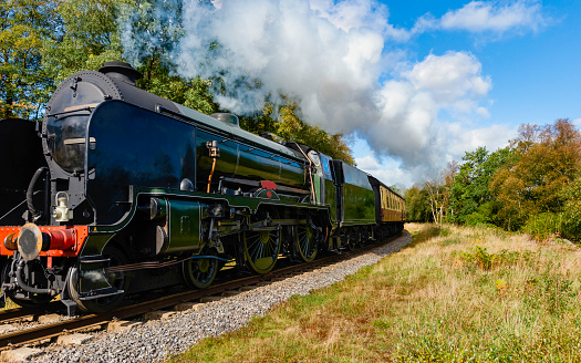 Tren de vapor vintage en el North York Moors, Yorkshire, Reino Unido. photo