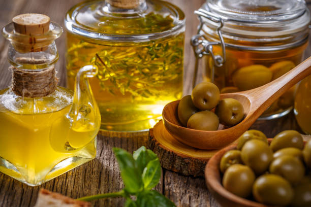istock Olives berries and oil 1036041438