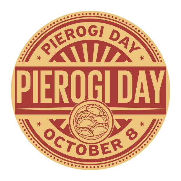 Pierogi Day, October 8 Pierogi Day, October 8, rubber stamp, vector Illustration pierogi stock illustrations