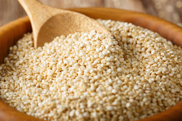 istock Dry white quinoa in a bowl macro. horizontal background 1036053896