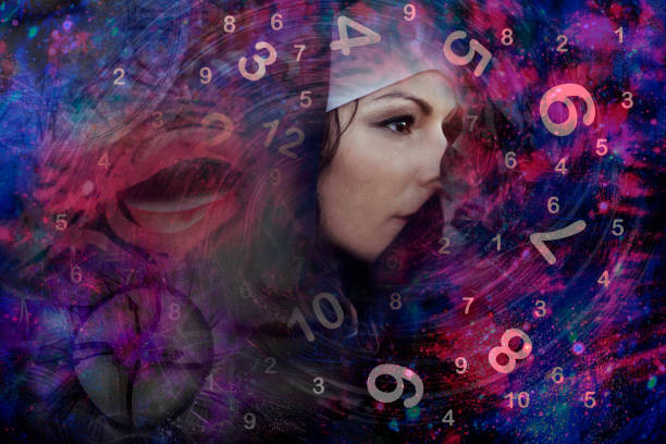 istock Woman and numerology world 1036063430