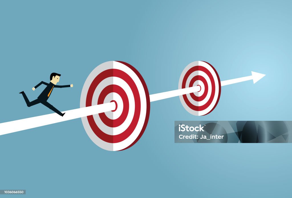 Success Target Line Target Success Stock Illustration - Download Image Now - Sales ...