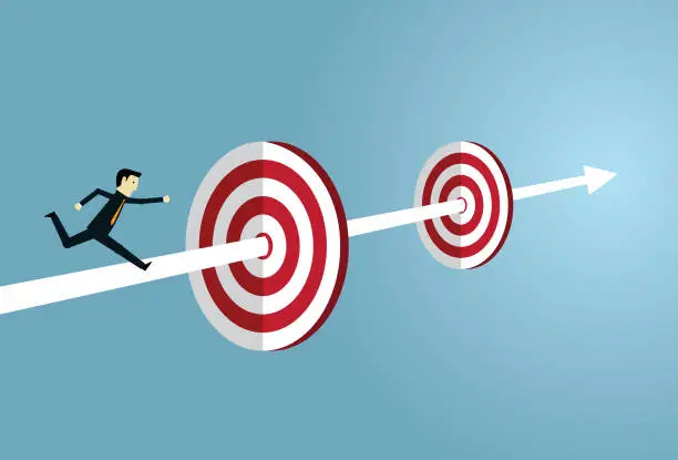 Vector illustration of Target success