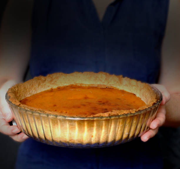 istock Woman offering pumpkin pie 1036079226