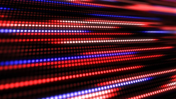istock Red, Blue and white abstract technology background with animation slow motion of little light dot stripes. 1036079700