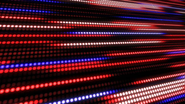 istock Red, Blue and white abstract technology background with animation slow motion of little light dot stripes. 1036079718