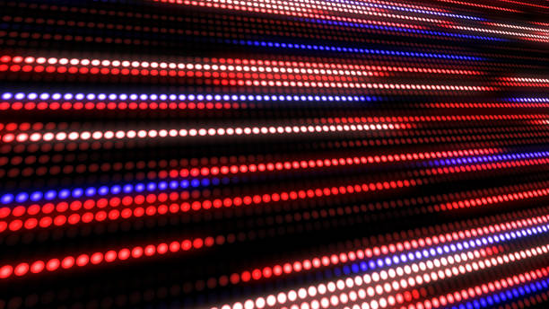 istock Red, Blue and white abstract technology background with animation slow motion of little light dot stripes. 1036081980
