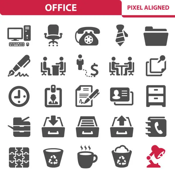 Vector illustration of Office Icons