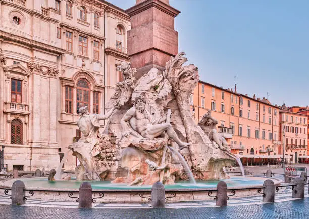 Rome, Fountain of the Four Rivers by Gian Lorenzo Bernini, Italy