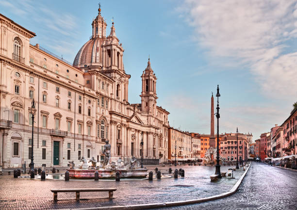 istock Rome, Piazza Navona (Navona Square) at dawn, Italy 1036097322