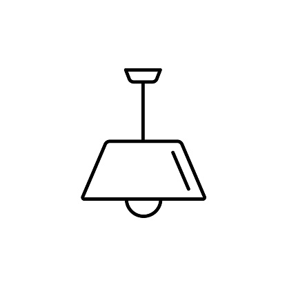 Vector Illustration Of Modern Ceiling Lamp Line Icon Of Pendant Light  Simple Chandelier For Kitchen Or Hallway Home Lighting Isolated On White  Background Stock Illustration - Download Image Now - iStock