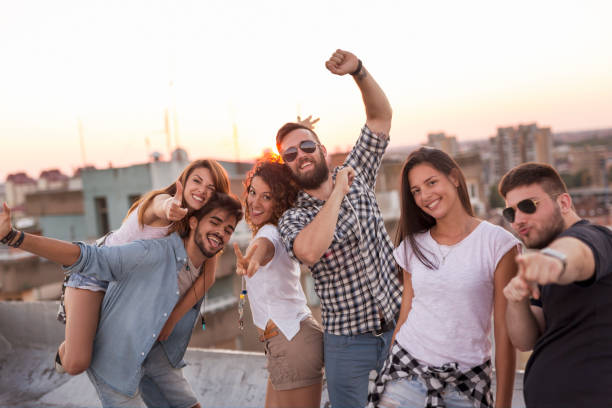istock Friends at a rooftop party 1036106760