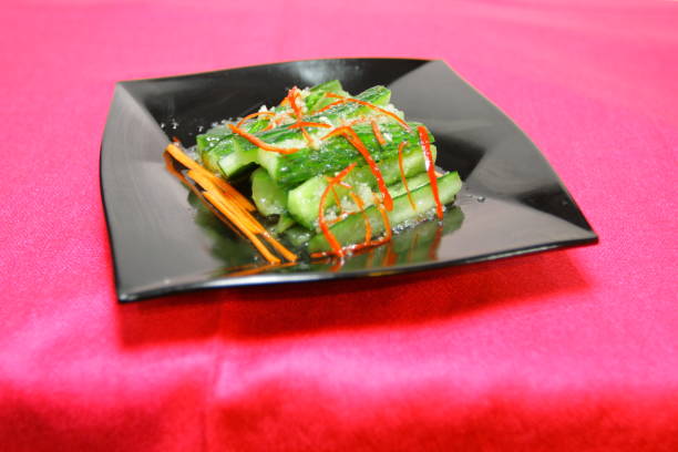 istock Chinese cold dish - sliced cucumber with capsicum 1036117002