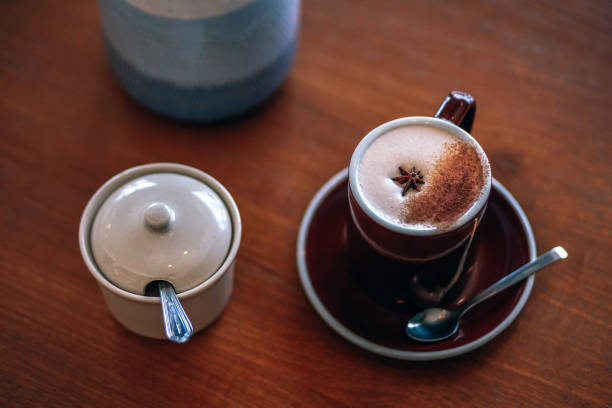 istock Chai Latte on a Brown Wooden Table 1036121372