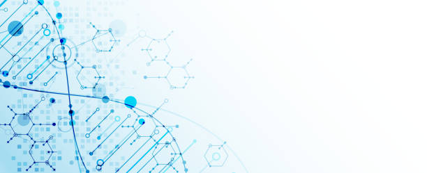 szablon naukowy, tła cząsteczek dna. - microbiology stock illustrations