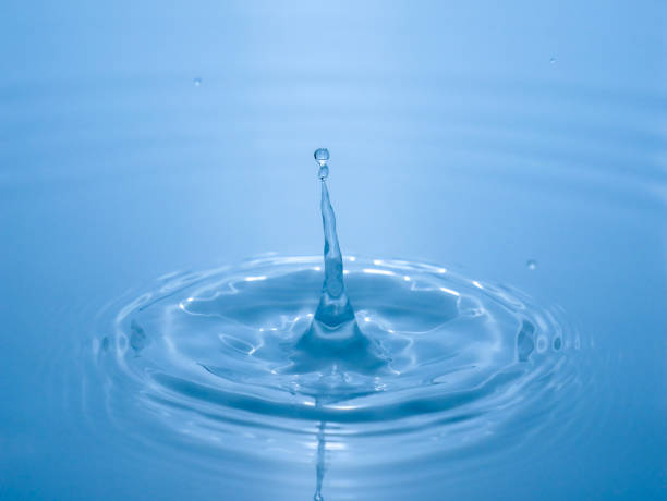 istock close up drop of water on blue background 1036126264