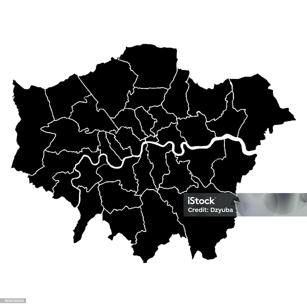 mapa de Londres - arte vectorial de Londres - Inglaterra libre de derechos