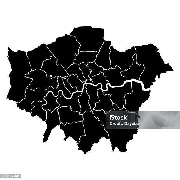 Map Of London Stock Illustration - Download Image Now - London - England, Map, Vector