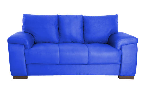 istock Three seats cozy color fabric sofa isolated on white background 1036146162