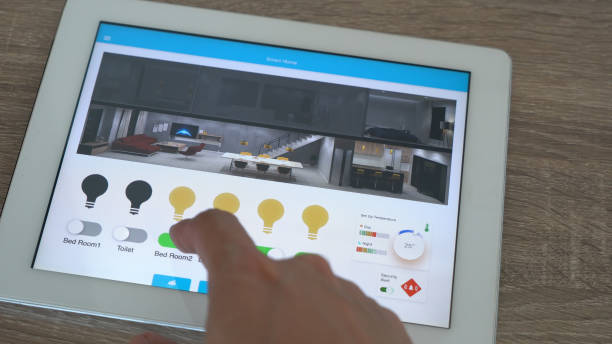 istock Home Automation and smart home technology - Lighting control 1036154756