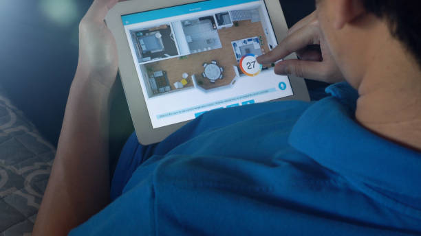 istock Mobile application for Home Automation and smart home technology - Temperature adjustment 1036154770