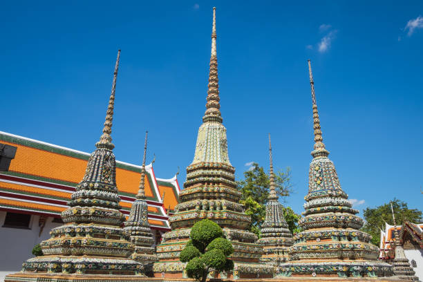 Phra Chedi Rai outside the Phra Rabiang in Wat Pho stock photo