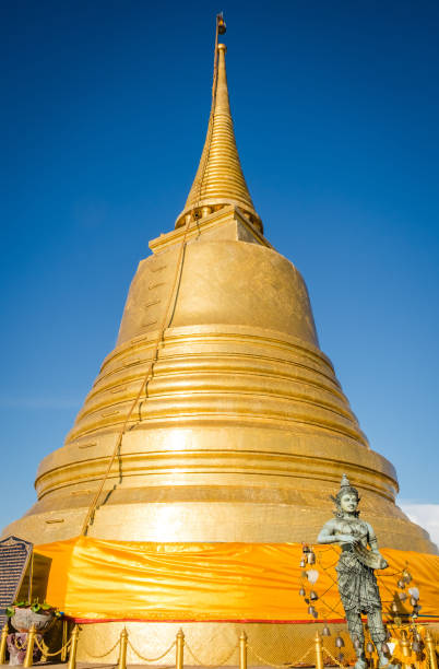 Golden Stupa of Golden Mountain (Phu Khao Thong, Wat Saket) in Bangkok stock photo