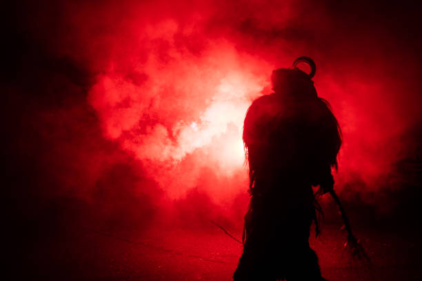 Krampus Night at Deutschlandsberg, Styria, Austria stock photo