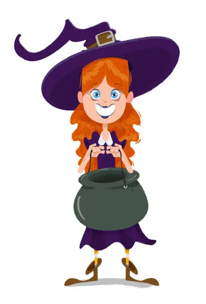 Vector illustration of The Little Witch (Halloween)