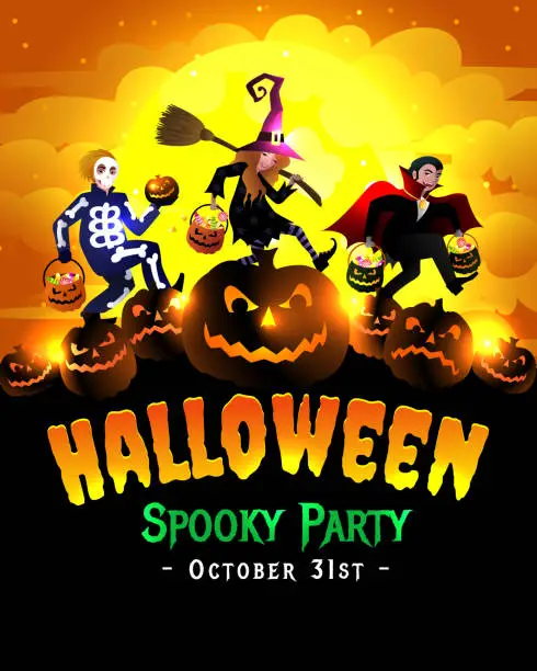 Vector illustration of Halloween Spooky Party