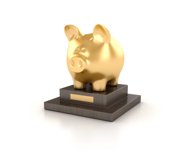 istock Piggy Bank Trophy - 3D Rendering 1036166146
