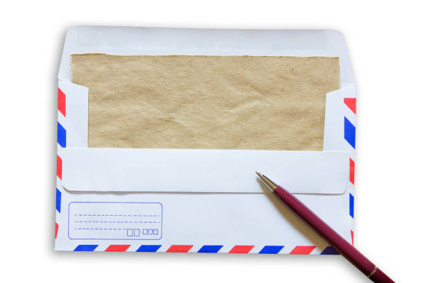 istock Notepaper and mail on white background. Top view. Copy space. 1036174086