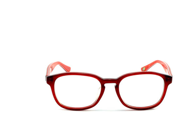 istock Red eye glasses isolated on white background 1036177388