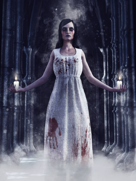 istock Vampire woman with candles 1036177826