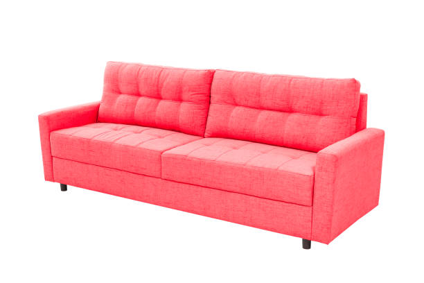 istock Three seats cozy color fabric sofa isolated on white background 1036177842