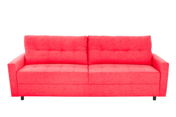 istock Three seats cozy color fabric sofa isolated on white background 1036178286