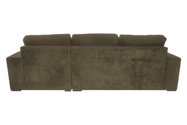 istock Three seats cozy color fabric sofa isolated on white background 1036181390