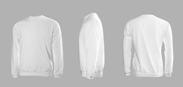 istock White men's sweatshirt with long sleeves in rear and side views 1036185496