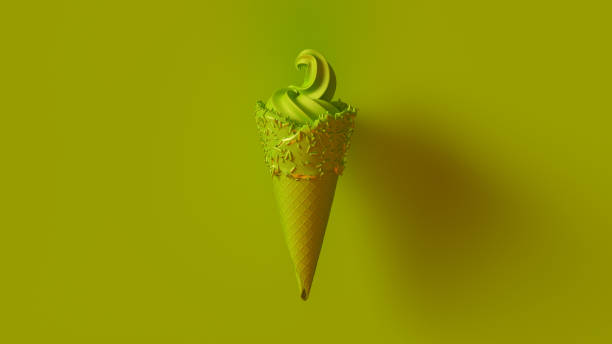 istock Olive Green Ice Cream with Olive Green Icing and Olive Green Sprinkles 1036189390