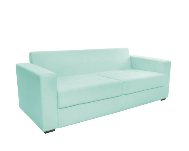 istock Three seats cozy color fabric sofa isolated on white background 1036189970