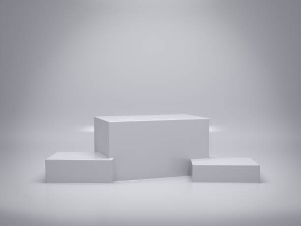 istock Pedestal for display,Platform for design,Blank product,White room.3D rendering. 1036190046